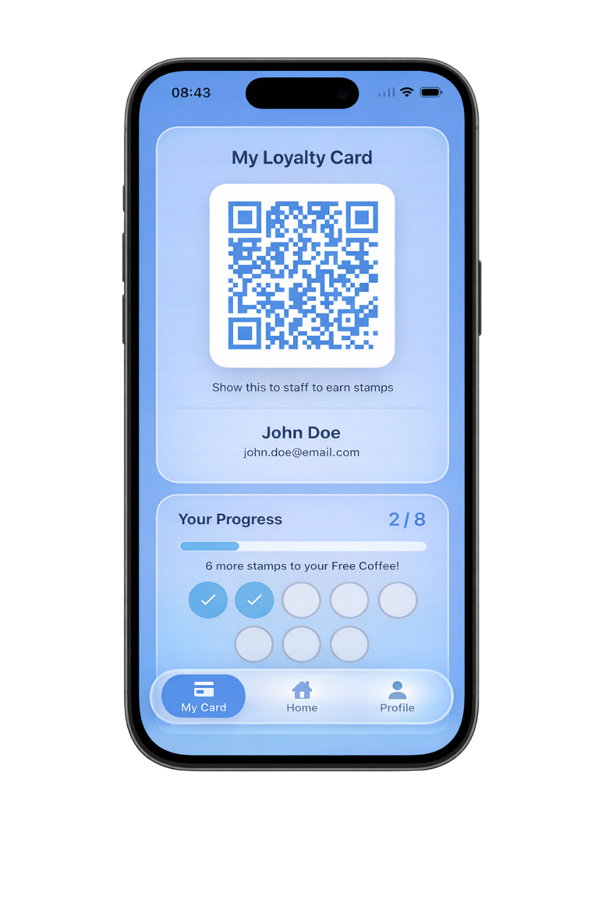 Loyalynx Mobile App - Ψηφιακή κάρτα loyalty με QR code και πρόοδο σφραγίδων